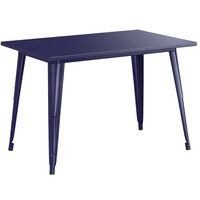Lancaster Table & Seating Alloy Series 48 inch x 30 inch Navy Dining Height Outdoor Table