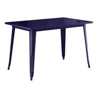 Lancaster Table & Seating Alloy Series 48" x 30" Navy Standard Height Outdoor Table