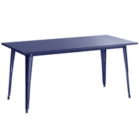 Lancaster Table & Seating Alloy Series 63 inch x 32 inch Navy Dining Height Outdoor Table