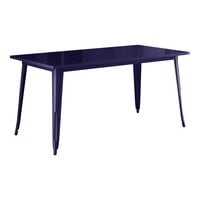 Lancaster Table & Seating Alloy Series 63" x 32" Navy Standard Height Outdoor Table