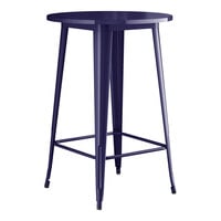 Lancaster Table & Seating Alloy Series 30" Round Navy Bar Height Outdoor Table