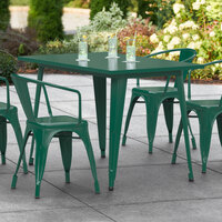 Lancaster Table & Seating Alloy Series 48 inch x 30 inch Emerald Dining Height Outdoor Table