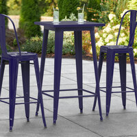 Lancaster Table & Seating Alloy Series 24 inch x 24 inch Navy Outdoor Bar Height Table