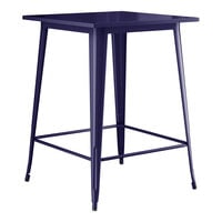 Lancaster Table & Seating Alloy Series 32" x 32" Navy Bar Height Outdoor Table