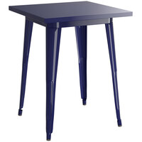Lancaster Table & Seating Alloy Series 24" x 24" Navy Dining Height Outdoor Table