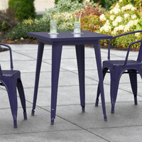 Lancaster Table & Seating Alloy Series 24 inch x 24 inch Navy Dining Height Outdoor Table
