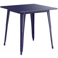 Lancaster Table & Seating Alloy Series 32" x 32" Navy Dining Height Outdoor Table
