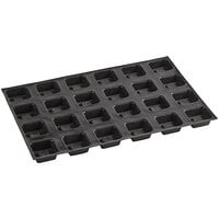 Sasa Demarle FP-01102 Flexipan Square Savarins 2 3/4 inch x 2 3/4 inch Tartlet Mold with 24 Indents