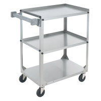 Vollrath 97326 Knocked Down Stainless Steel 3 Shelf Utility Cart - 30 7/8" x 17 3/4" x 33 3/4"