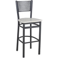 BFM Seating Polk Sand Black Steel Perforated Back Barstool with Relic Antique Wash Melamine Seat