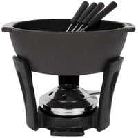 Boska 853549 30.5 oz. Cast Iron Party Pro Fondue Pot Set with 4 Forks