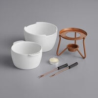 Boska 320400 18.5 oz. Choco Fondue Marie Ceramic Chocolate Fondue Pot Set with 2 Forks