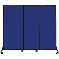 Versare 1810143 Royal Blue Quick-Wall Sliding Portable Room Divider - 7' x 5' 10 inch