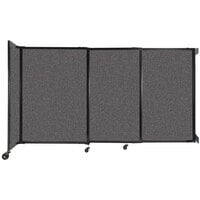 Versare 7448307 Charcoal Gray StraightWall Wall-Mounted Sliding Room Divider - 7' 2 inch x 4'