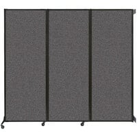 Versare 1825107 Charcoal Gray Wall-Mounted Quick-Wall Folding Room Divider - 8' 4" x 7' 4"