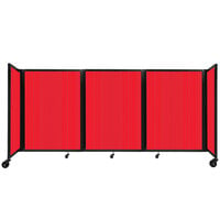 Versare 1248308 Red Polycarbonate Foldable Room Divider 360 - 8' 6 inch x 4'