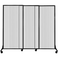 Versare 1810220 Clear Poly Quick-Wall Sliding Portable Room Divider - 7' x 5' 10 inch