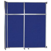 Versare 1072205 Royal Blue Operable Wall Sliding Room Divider - 6' 10 inch x 8' 5 1/4 inch
