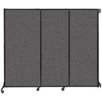 Versare 1813107 Charcoal Gray Wall-Mounted Quick-Wall Sliding Room Divider - 7' x 5' 10 inch