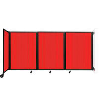 Versare 7248308 Red Poly Wall-Mounted Room Divider 360 - 8' 6 inch x 4'