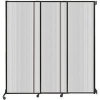 Versare 1815203 Clear Poly Wall-Mounted Quick-Wall Sliding Room Divider - 7' x 7' 4"