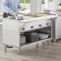 ServIt Four Pan Sealed Well Electric Steam Table with Partially Enclosed Base - 208/240V, 3000W