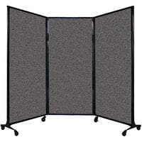 Versare 1820147 Charcoal Gray Quick-Wall Folding Portable Room Divider - 8' 4 inch x 5' 10 inch