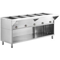 ServIt Five Pan Open Well Electric Steam Table with Partially Enclosed Base - 208/240V, 3750W