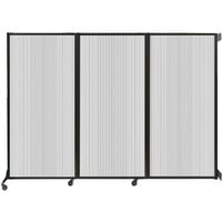 Versare 1823203 Clear Poly Wall-Mounted Quick-Wall Folding Room Divider - 8' 4 inch x 5' 10 inch