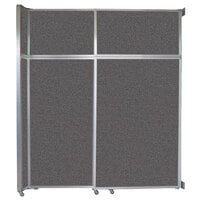 Versare 1072207 Charcoal Gray Operable Wall Sliding Room Divider - 6' 10 inch x 8' 5 1/4 inch