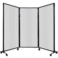 Versare 1820221 Clear Poly Quick-Wall Folding Portable Room Divider - 8' 4 inch x 5' 10 inch