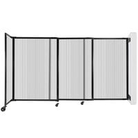 Versare 7548303 Clear Poly StraightWall Wall-Mounted Sliding Room Divider - 7' 2 inch x 4'