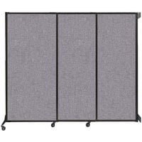 Versare 1813108 Cloud Gray Wall-Mounted Quick-Wall Sliding Room Divider - 7' x 5' 10 inch