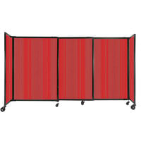 Versare Red Poly StraightWall Sliding Room Divider