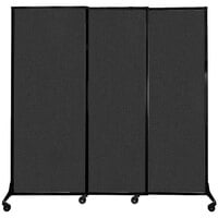 Versare 1811140 Black Quick-Wall Sliding Portable Room Divider - 7' x 6' 8"