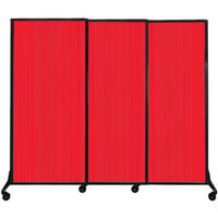 Versare 1810225 Red Poly Quick-Wall Sliding Portable Room Divider - 7' x 5' 10 inch