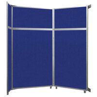 Versare 1070205 Royal Blue Operable Wall Folding Room Divider - 7' 11 inch x 8' 5 1/4 inch