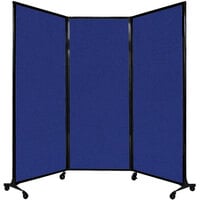 Versare 1821145 Royal Blue Quick-Wall Folding Portable Room Divider - 8' 4" x 6' 8"