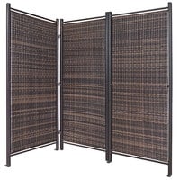 Versare Brown Folding Outdoor Wicker Partition