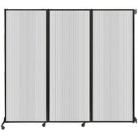 Versare 1825203 Clear Poly Wall-Mounted Quick-Wall Folding Room Divider - 8' 4" x 7' 4"