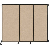 Versare 1813101 Beige Wall-Mounted Quick-Wall Sliding Room Divider - 7' x 5' 10 inch
