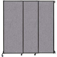 Versare 1815108 Cloud Gray Wall-Mounted Quick-Wall Sliding Room Divider - 7' x 7' 4"