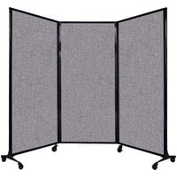 Versare 1820148 Cloud Gray Quick-Wall Folding Portable Room Divider - 8' 4 inch x 5' 10 inch