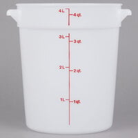 Cambro 4 Qt. White Round Polyethylene Food Storage Container