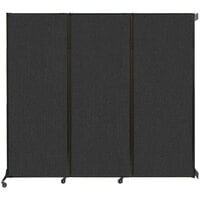 Versare 1825102 Black Wall-Mounted Quick-Wall Folding Room Divider - 8' 4" x 7' 4"