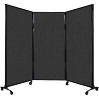 Versare 1820142 Black Quick-Wall Folding Portable Room Divider - 8' 4 inch x 5' 10 inch