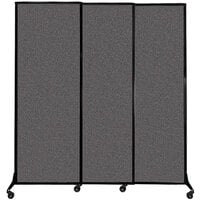 Versare 1812145 Charcoal Gray Quick-Wall Sliding Portable Room Divider - 7' x 7' 4"