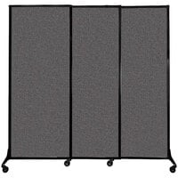 Versare 1811145 Charcoal Gray Quick-Wall Sliding Portable Room Divider - 7' x 6' 8"