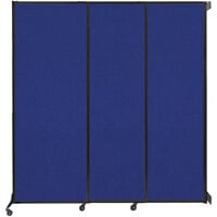 Versare 1815105 Royal Blue Wall-Mounted Quick-Wall Sliding Room Divider - 7' x 7' 4"