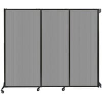 Versare 1813207 Light Gray Poly Wall-Mounted Quick-Wall Sliding Room Divider - 7' x 5' 10 inch